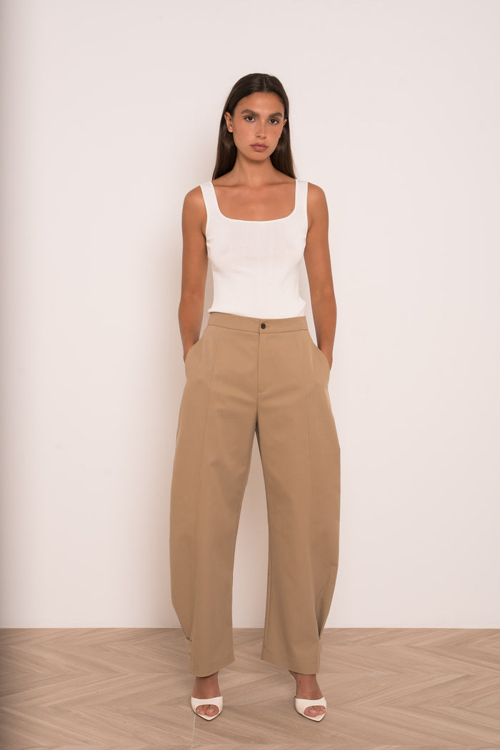 Pantalon camel coupe ballon
